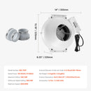 VEVOR 100-114 mm radona samazināšanas ventilaatorid, kluss, 645 m³/h, ūdensizturīgs