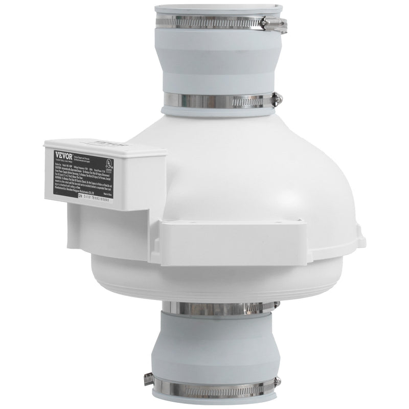 VEVOR 100 mm līdz 114 mm radona samazināšanas inline ventilaatorid, kluss, 322 m³/h