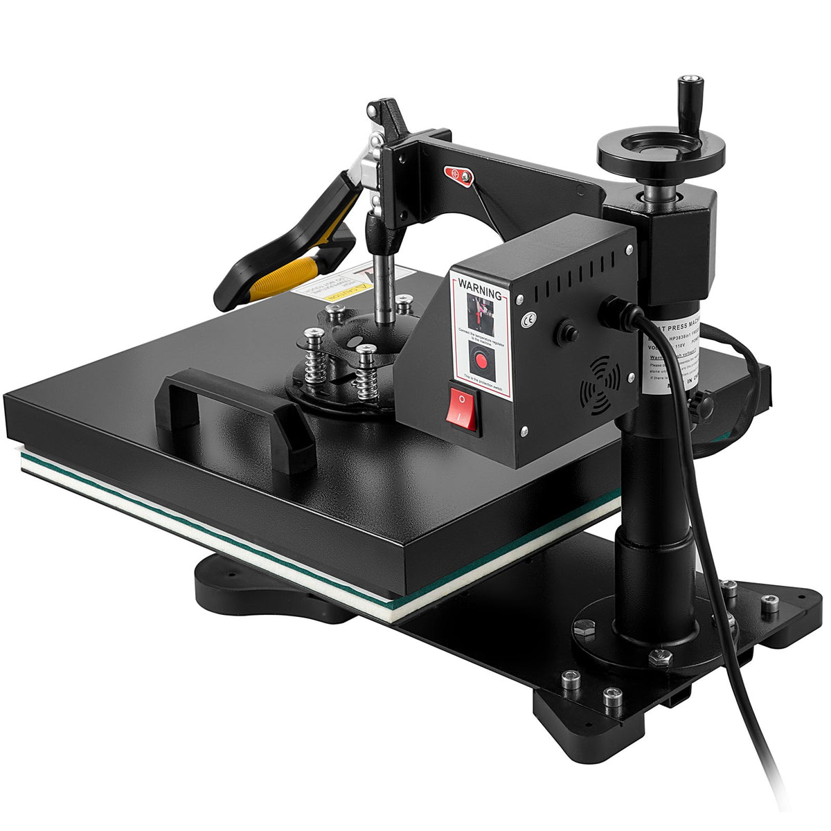 VEVOR Heat Press 38 × 38 cm 2-in-1 with Teflon Coating and Digital Control, for T-Shirts and Caps
