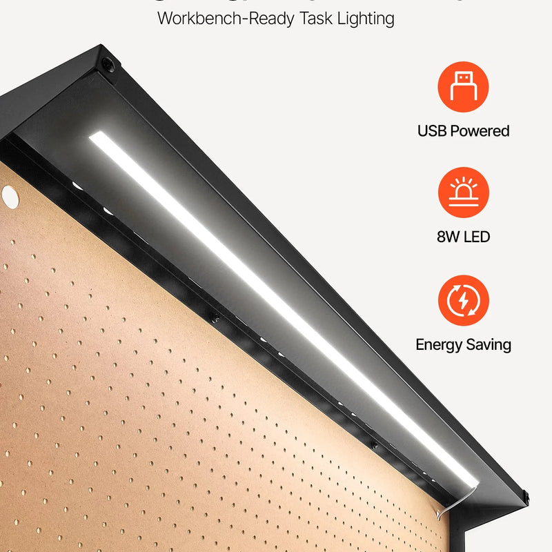 VEVOR masīvkoka darbagalds 110 kg, 1200 mm smagās slodzes galds ar perforētu paneli, 4 AC rozetēm un 2 USB portiem, 1,5 m kabelis un 30 āķi, darbagalds ar atvilktni darbnīcai - ZEMLETES.LV