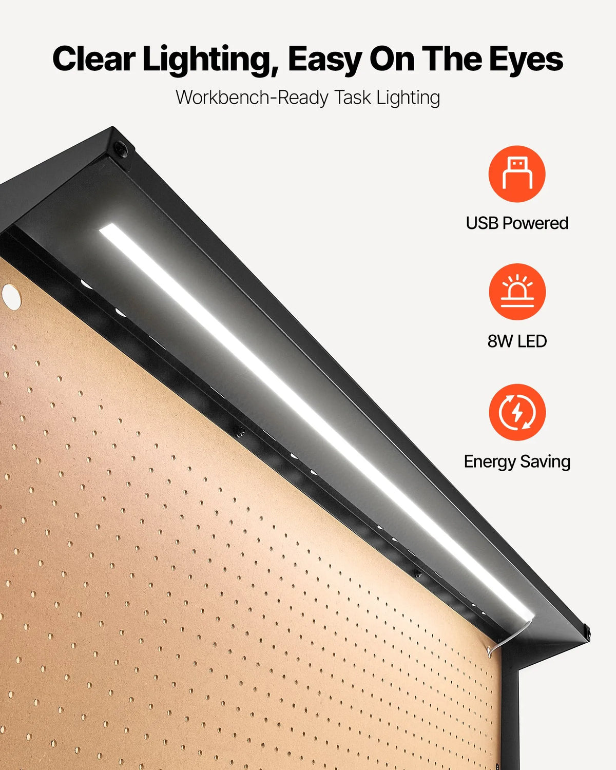 VEVOR masīvkoka darbagalds 110 kg, 1200 mm smagās slodzes galds ar perforētu paneli, 4 AC rozetēm un 2 USB portiem, 1,5 m kabelis un 30 āķi, darbagalds ar atvilktni darbnīcai - ZEMLETES.LV