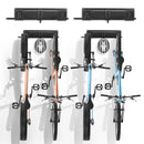 Pie sienas stiprināms veloturētājs 4 velosipēdiem + 2 ķiverēm