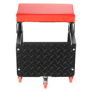 VEVOR mehāniķa rullkrēsls, 136 kg celtspēja, grozāms 360° darbnīcas sēdeklis ar riteņiem un instrumentu paliktni, piemērots garāžām, darbnīcām un auto remontam, melns