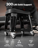 VEVOR mehāniķa krēsls, rullējošs darbnīcas krēsls, 136 kg kravnesība ar riteņiem un instrumentu paliktni