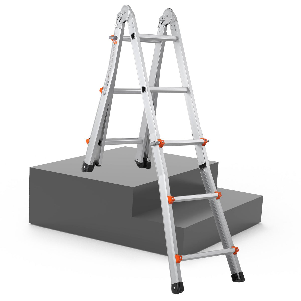 VEVOR Telescopic A-Frame Ladder, 3 m, Extendable, Multi-Purpose for Home Tasks, 150 kg Load Capacity