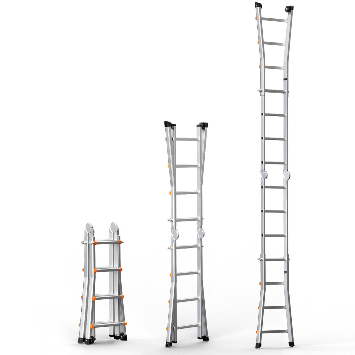 VEVOR Telescopic A-Frame Ladder, 4.6 m, Extendable, Multi-Purpose for Home Tasks, 150 kg Load Capacity