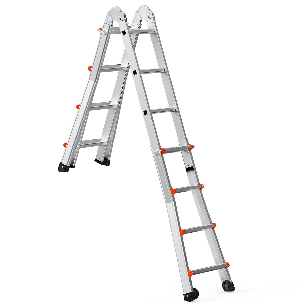 VEVOR Telescopic A-Frame Ladder, 4.6 m, Extendable, Multi-Purpose for Home Tasks, 150 kg Load Capacity