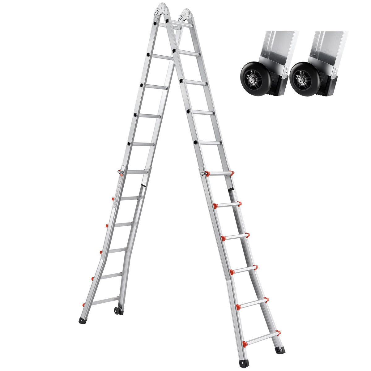 VEVOR Telescopic A-Frame Ladder, 6 m, Extendable, Multi-Purpose for Home Tasks, 150 kg Load Capacity