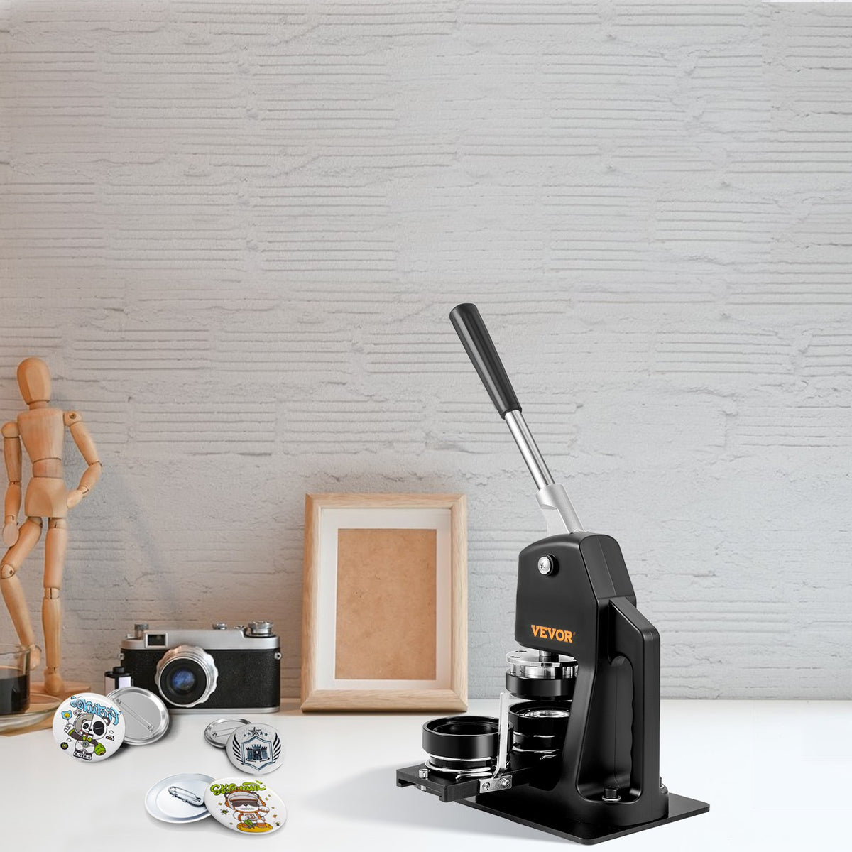 VEVOR 2-in-1 Button Press, 32 + 58 mm, Badge Press Kit