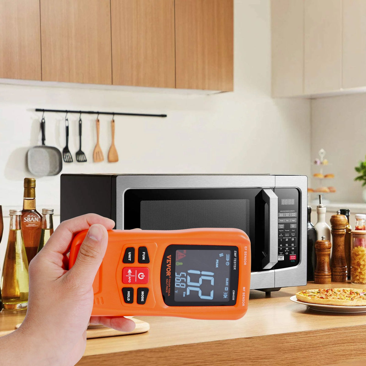VEVOR Digital LCD 3-in-1 EMF Meter, Electromagnetic Radiation Detector RF 5G