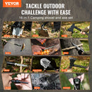 16-vienā saliekamā kempinga lāpsta ar cirvi, nerūsējošais tērauds, daudzfunkcionāls izdzīvošanas aprīkojums