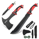 VEVOR 8 in 1 Kempinga Cirvis, Machete Nazis ar Vairogu, Medību Nazis, Lukturītis, Poliestera Virve