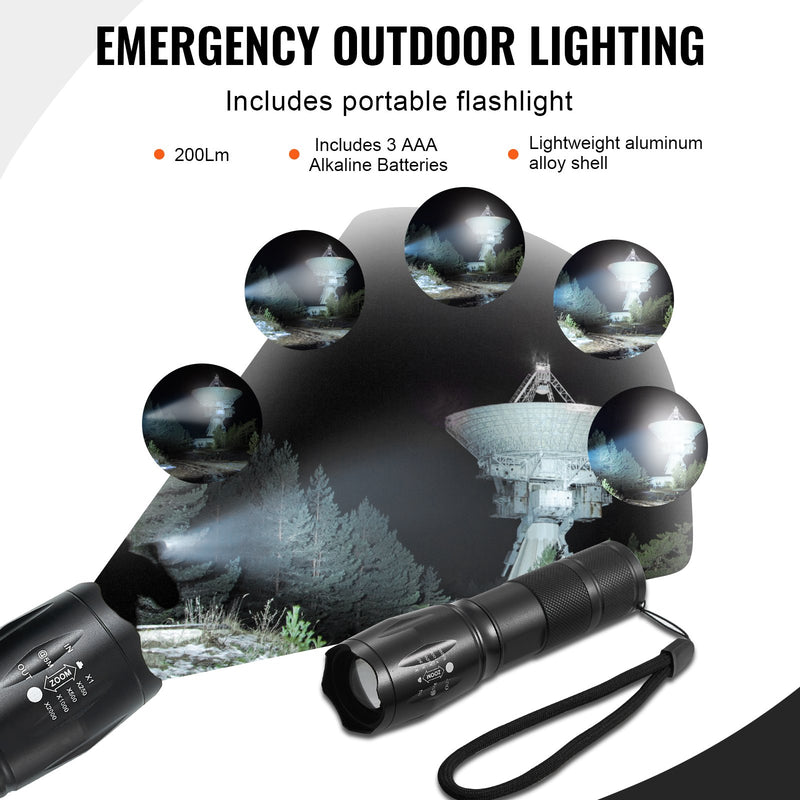 VEVOR 8 in 1 Kempinga Cirvis, Machete Nazis ar Vairogu, Medību Nazis, Lukturītis, Poliestera Virve