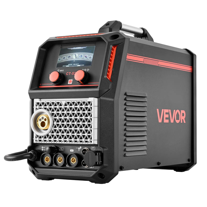 VEVOR 5-in-1 plazmas griezējs un metināšanas iekārta – CUT/TIG/Gāzes MIG/Flux MIG/MMA, 50 A bezkontakta plazmas griešanas iekārta un 200 A sinerģiskais metinātājs, 220 V alumīnija Pulse MIG metinātājs ar spolītes pistoles (Spool Gun) savietojamību