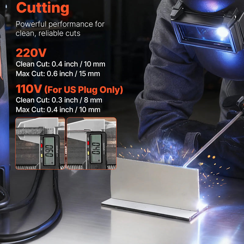 VEVOR 5-in-1 plazmas griezējs un metināšanas iekārta – CUT/TIG/Gāzes MIG/Flux MIG/MMA, 50 A bezkontakta plazmas griešanas iekārta un 200 A sinerģiskais metinātājs, 220 V alumīnija Pulse MIG metinātājs ar spolītes pistoles (Spool Gun) savietojamību