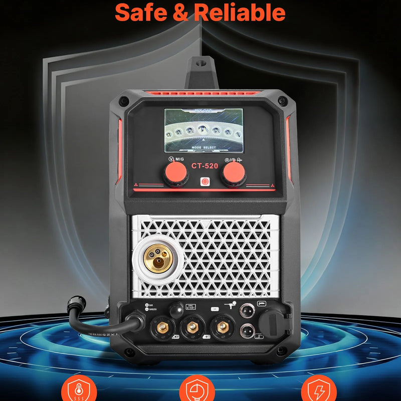 VEVOR 5-in-1 plazmas griezējs un metināšanas iekārta – CUT/TIG/Gāzes MIG/Flux MIG/MMA, 50 A bezkontakta plazmas griešanas iekārta un 200 A sinerģiskais metinātājs, 220 V alumīnija Pulse MIG metinātājs ar spolītes pistoles (Spool Gun) savietojamību