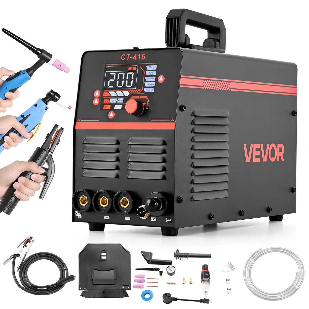 VEVOR 3-in-1 Plasma Cutter and Welding Machine – CUT 50 A, TIG and MMA 200 A, LED, 2T/4T, 220 V
