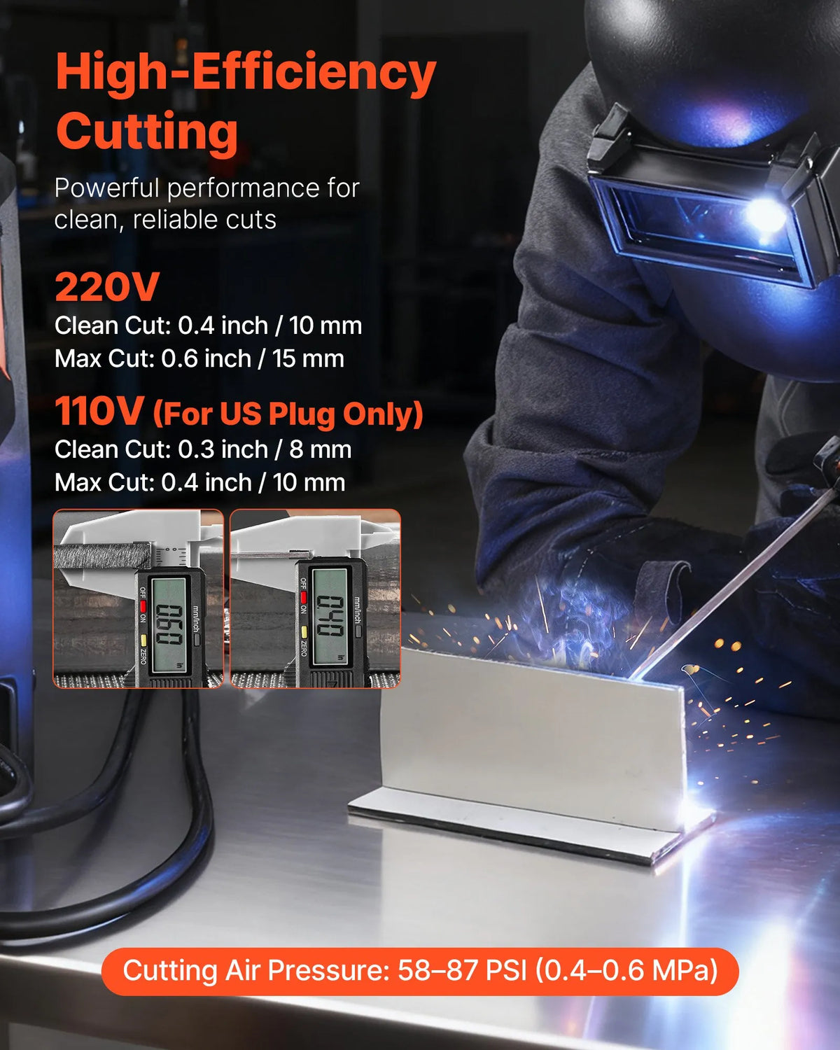 VEVOR 3-in-1 Plasma Cutter and Welding Machine – CUT 50 A, TIG and MMA 200 A, LED, 2T/4T, 220 V