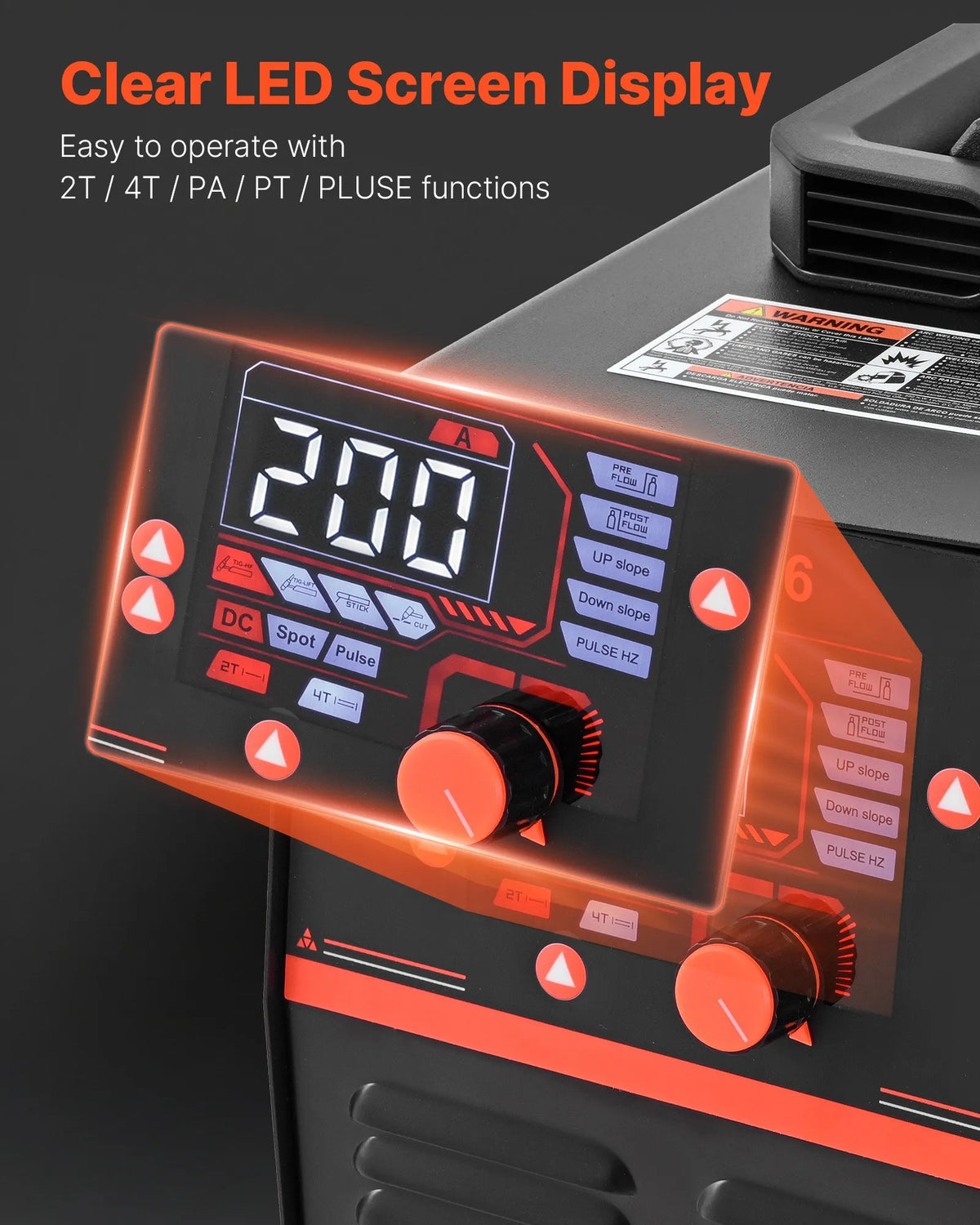 VEVOR 3-in-1 Plasma Cutter and Welding Machine – CUT 50 A, TIG and MMA 200 A, LED, 2T/4T, 220 V