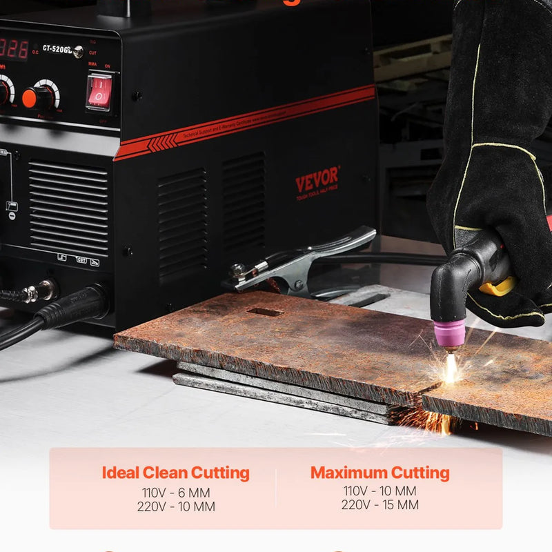 VEVOR 3-in-1 Plazmas griezējs un Metinātājs TIG/MMA, Kombinētais 110/220 V