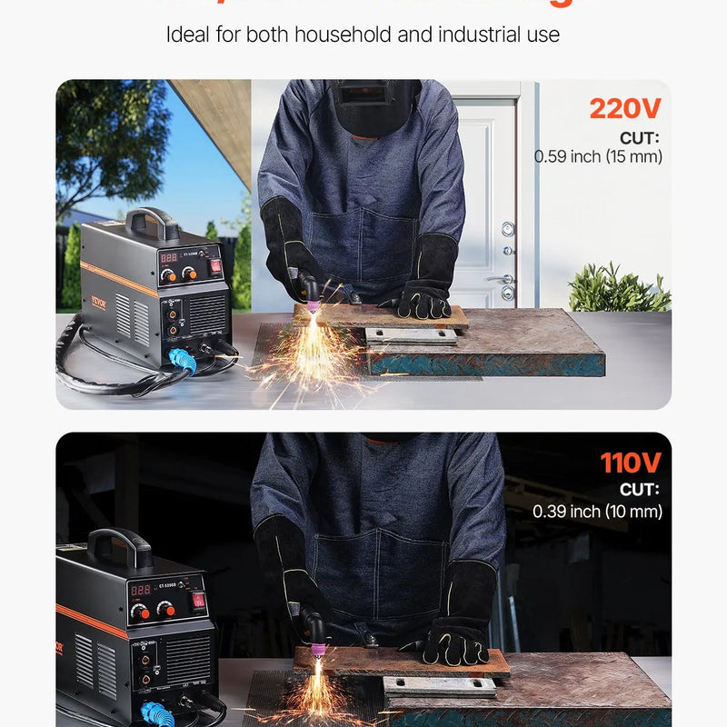 VEVOR 3-in-1 Plazmas griezējs un Metinātājs TIG/MMA, Kombinētais 110/220 V
