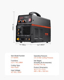VEVOR 3-in-1 Plazmas griezējs un Metinātājs TIG/MMA, Kombinētais 110/220 V