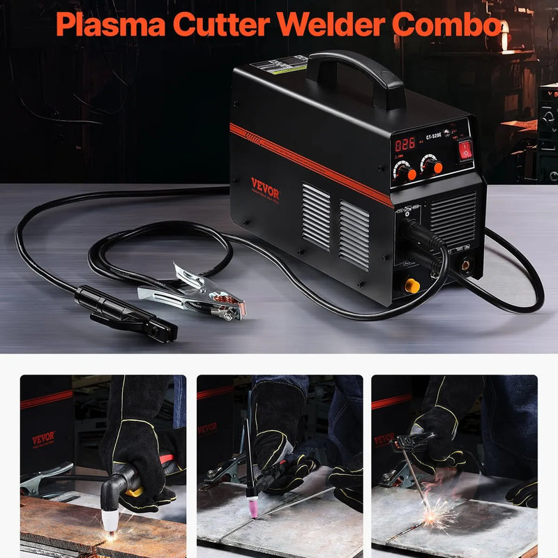 VEVOR 3-in-1 plazmas griezējs-metāla metinātājs CT-520E TIG/MMA plazmas griezējs, 110/220 V