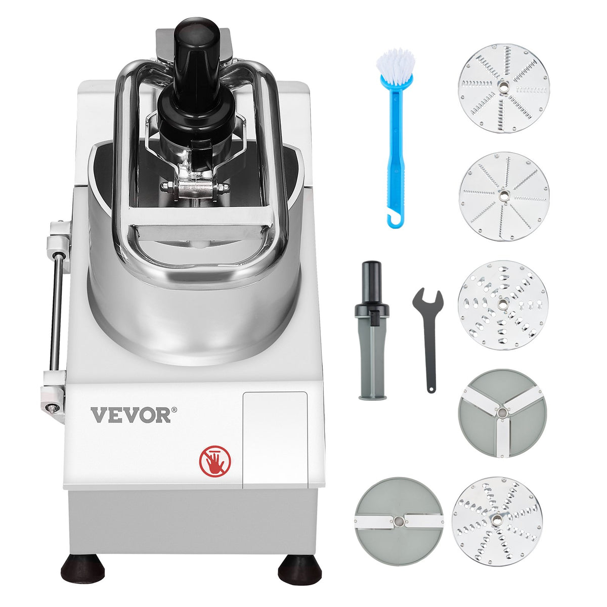 VEVOR Food Processor and Vegetable Cutter with 6 Blades, Stainless Steel, Commercial