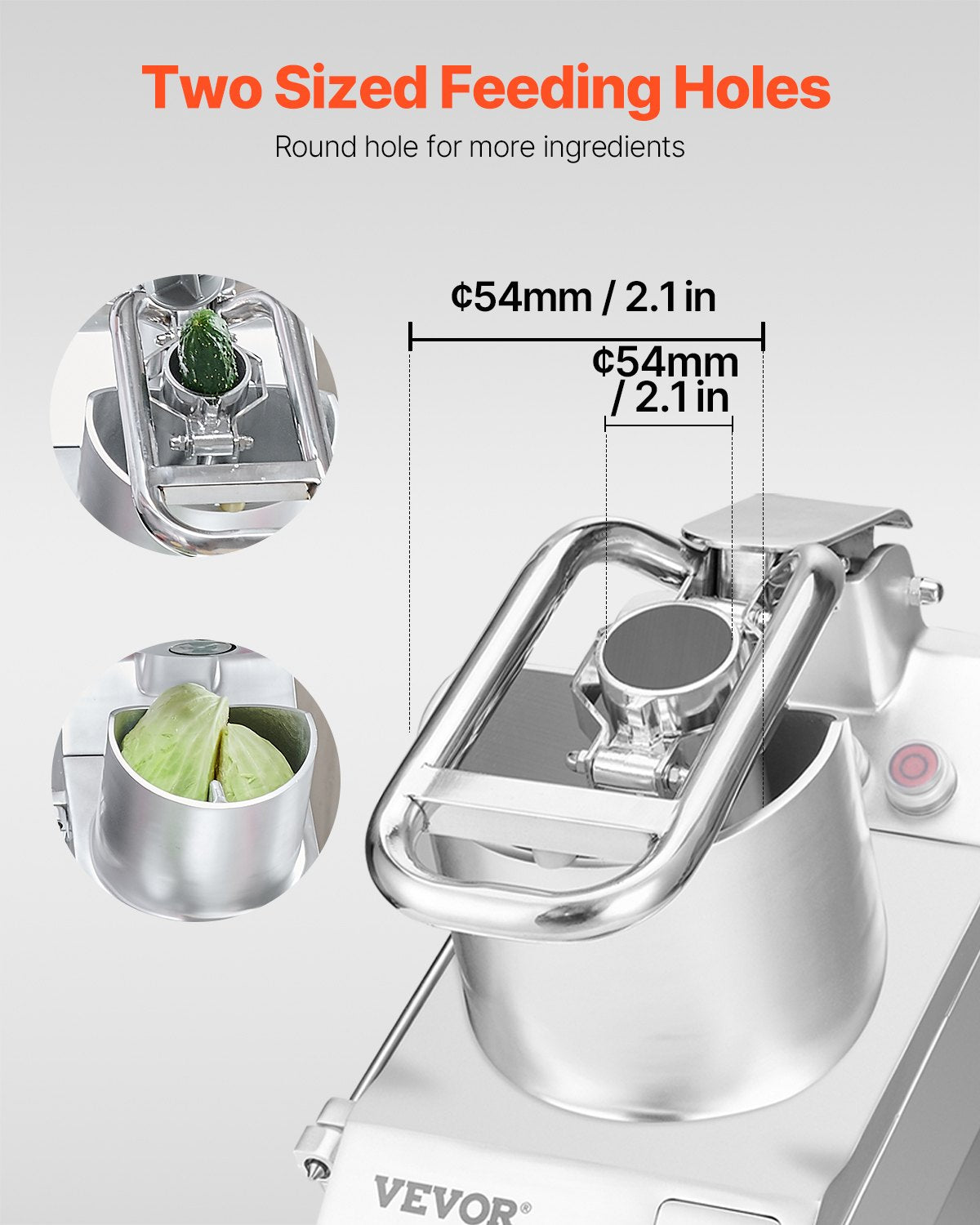 VEVOR Food Processor and Vegetable Cutter with 6 Blades, Stainless Steel, Commercial
