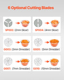 VEVOR pārtikas smalcinātājs un dārzeņu griezējs ar 6 asmeņiem, pārtikas kvalitātes nerūsējošais tērauds