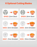 VEVOR pārtikas smalcinātājs un dārzeņu griezējs ar 6 asmeņiem, pārtikas kvalitātes nerūsējošais tērauds