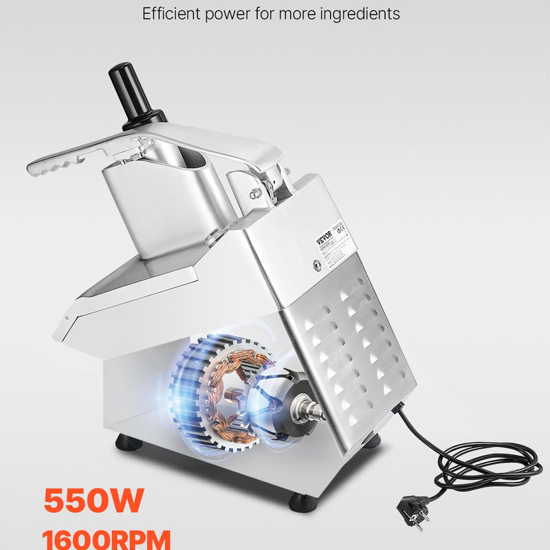 VEVOR pārtikas smalcinātājs un dārzeņu griezējs ar 6 asmeņiem, pārtikas kvalitātes nerūsējošais tērauds