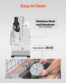 VEVOR pārtikas smalcinātājs un dārzeņu griezējs ar 6 asmeņiem, pārtikas kvalitātes nerūsējošais tērauds