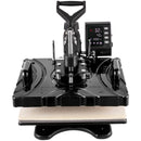 VEVOR termoprese 30×38 cm 6-in-1, 1000 W, melna, sublimācijas pārneses prese ar rotējošu mehānismu, T-krekliem, cepurēm, krūzēm, apaviem, precīza vadība, displejs DIY darbiem