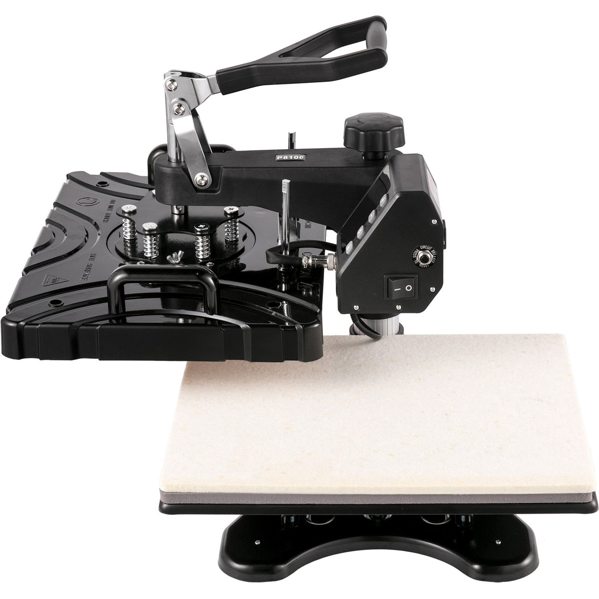 VEVOR kuumpress 30 × 38 cm 6-in-1, 1000 W, 360° pööratav, ekraaniga, T-särkidele, mütsidele, kruusidele ja jalatsitele, must
