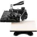 VEVOR termoprese 30×38 cm 6-in-1, 1000 W, melna, sublimācijas pārneses prese ar rotējošu mehānismu, T-krekliem, cepurēm, krūzēm, apaviem, precīza vadība, displejs DIY darbiem