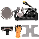 VEVOR termoprese 30×38 cm 6-in-1, 1000 W, melna, sublimācijas pārneses prese ar rotējošu mehānismu, T-krekliem, cepurēm, krūzēm, apaviem, precīza vadība, displejs DIY darbiem