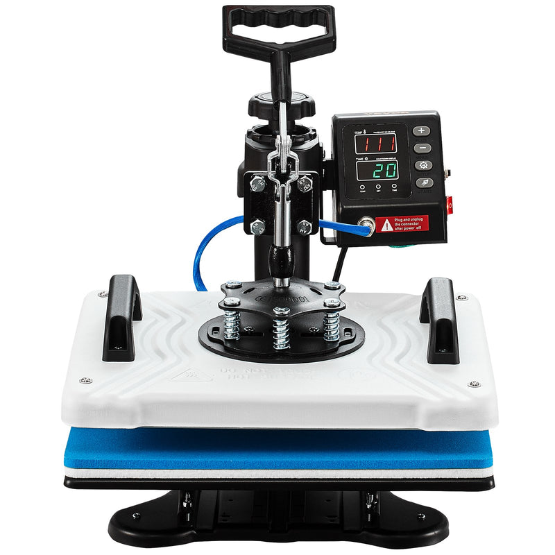 VEVOR 10-in-1 Siltuma prese 30x38 cm, 1000W, 360° rotācijas svārsta veids, balta siltuma prese T-kreklu sublimācijai, divu cauruļu sildīšana DIY pildspalvām, cepurēm, krūzēm un T-krekliem
