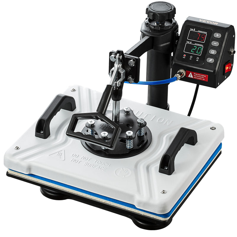 VEVOR 10-in-1 Siltuma prese 30x38 cm, 1000W, 360° rotācijas svārsta veids, balta siltuma prese T-kreklu sublimācijai, divu cauruļu sildīšana DIY pildspalvām, cepurēm, krūzēm un T-krekliem