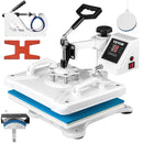 VEVOR Siltumspiedes iekārta 30 x 38 cm, 5-in-1 Siltumspiedes iekārta, 1250W, Siltumspiedes mašīna ar 360° rotējošu funkciju, balta krāsa, T-kreklu sublimācijas printeris, pārnesums DIY apaviem, cepurēm un T-krekliem