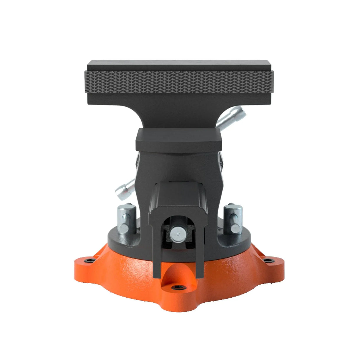 VEVOR Bench Vise with 16.5 cm Jaw Width, 16.5 cm Front and 23.6 cm Rear Opening, 360° Rotating Locking Base and Handle, Durable Cast Iron Construction for Drilling and Pipe Cutting