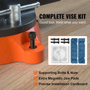 VEVOR skārusknaibles ar 16,5 cm žokļu platumu, 16,5 cm priekšējo un 23,6 cm aizmugurējo atvērumu, 360° rotējošu fiksējamu pamatni un kaltiņu, izturīga kaļamā čuguna konstrukcija urbšanai un cauruļu griešanai