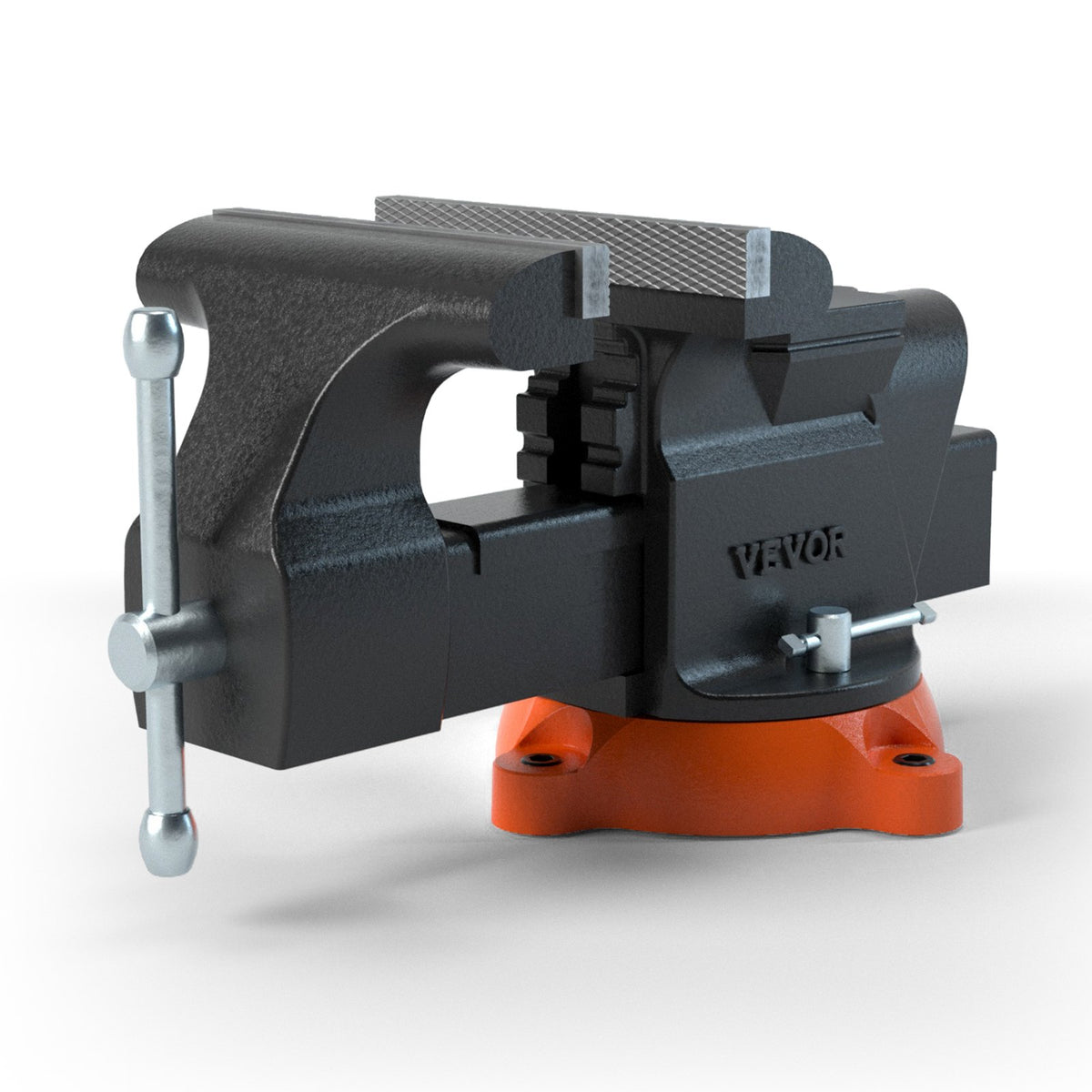 VEVOR 15.24 cm Bench Vise with Lock, 360° Rotating Base, Durable Cast Iron