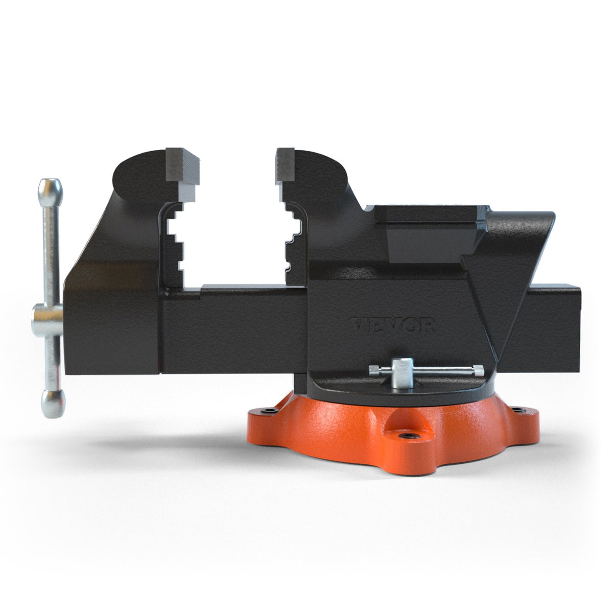 VEVOR 15.24 cm Bench Vise with Lock, 360° Rotating Base, Durable Cast Iron