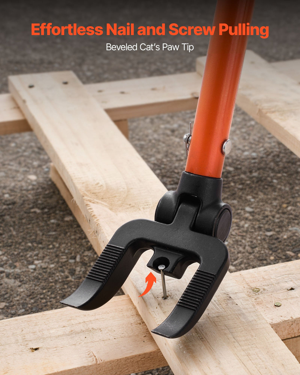 VEVOR Pallet Buster Demolition Tool, 1.1 m Carbon Steel Handle, 907 kg Load Capacity, Reinforced Instrument for Floor, Frame, Roof and Cladding Removal