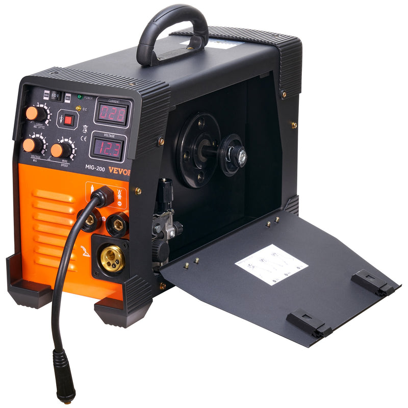 VEVOR MIG metināšanas aparāts 200 A, 3-in-1 MIG / Lift TIG / MMA (Stick) metināšanas iekārta, 220 V, ar IGBT līdzstrāvas invertoru un digitālo displeju