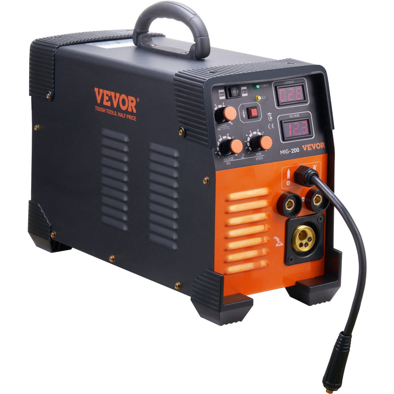 VEVOR MIG metināšanas aparāts 200 A, 3-in-1 MIG / Lift TIG / MMA (Stick) metināšanas iekārta, 220 V, ar IGBT līdzstrāvas invertoru un digitālo displeju