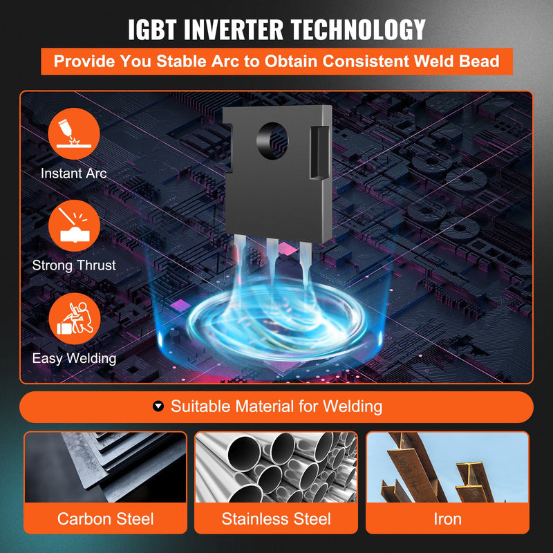 VEVOR MIG metināšanas aparāts 200 A, 3-in-1 MIG / Lift TIG / MMA (Stick) metināšanas iekārta, 220 V, ar IGBT līdzstrāvas invertoru un digitālo displeju