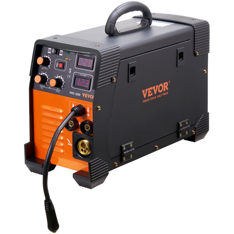 VEVOR MIG metināšanas aparāts 200 A, 3-in-1 MIG / Lift TIG / MMA (Stick) metināšanas iekārta, 220 V, ar IGBT līdzstrāvas invertoru un digitālo displeju