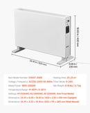 Konvekcijas paneļu sildītājs 2000 W, elektriskais telpu sildītājs ar tālvadības pulti un skārienvadību, 3 režīmi, 24 h taimeris, novietojams uz statīva vai stiprināms pie sienas, ar aizsardzību pret apgāšanos un pārkaršanu, mājai un birojam